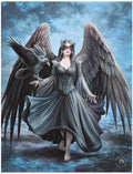 Raven Gothic Picture Canvas Framed Wall Art Wall Plaque - Anne Stokes - 7.5" W x 9.85"