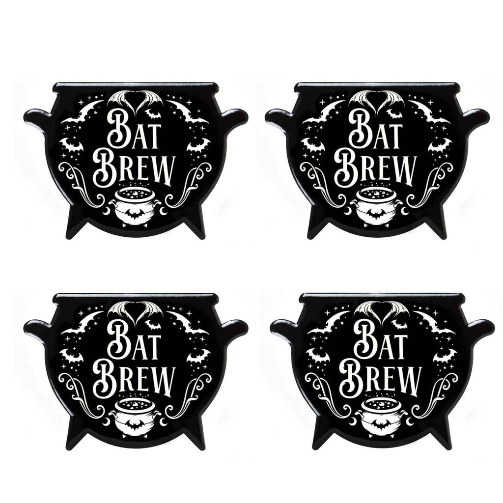 Bat Brew Cauldron Coaster Set of 4