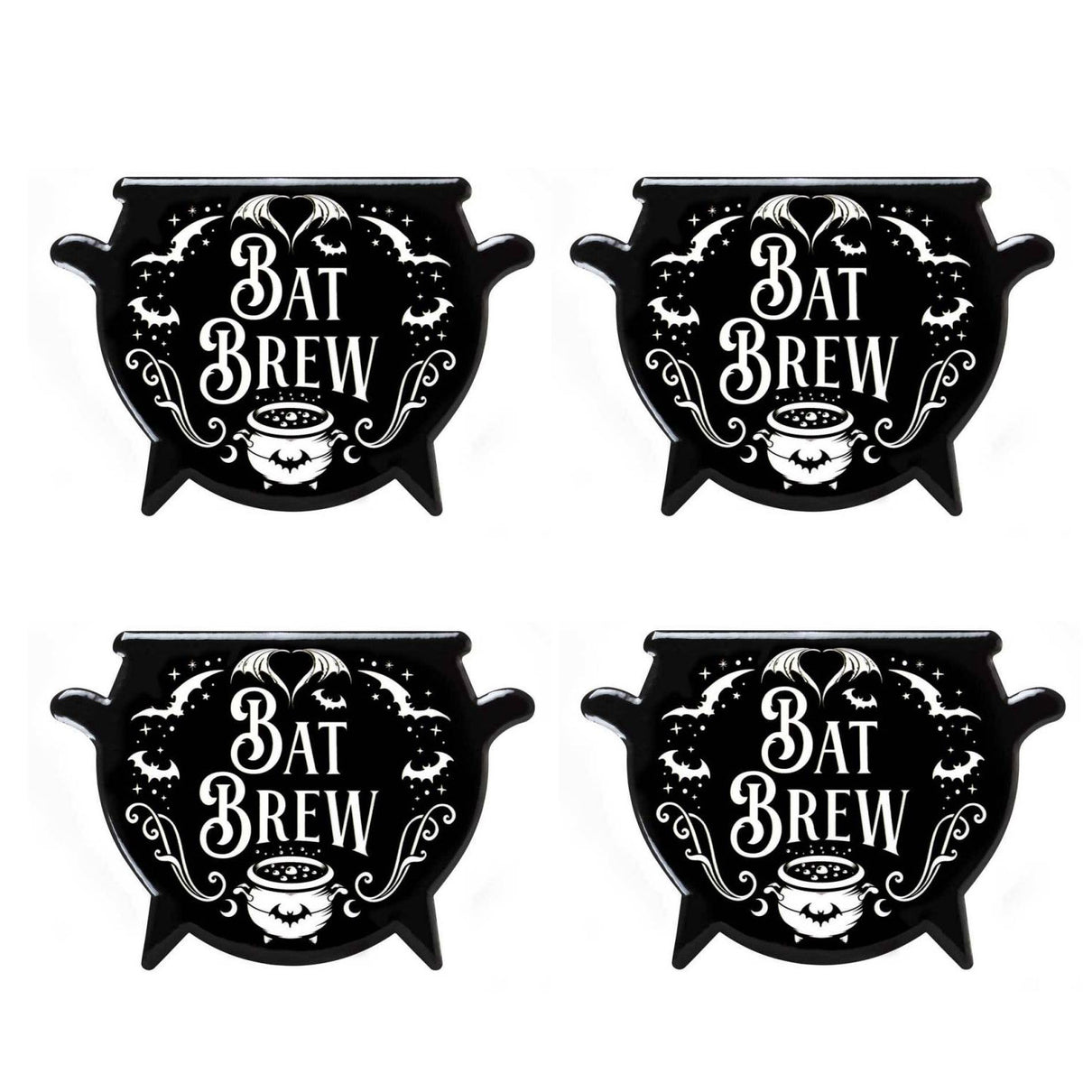 Bat Brew Cauldron Coaster Set of 4