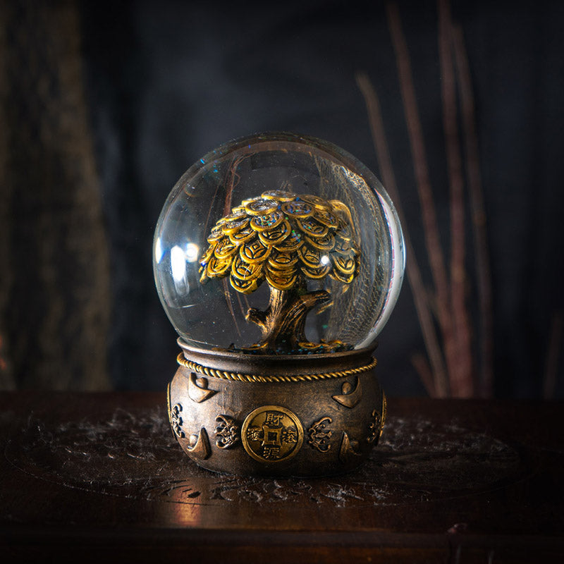 Feng Shui Golden Money Tree Water Globe