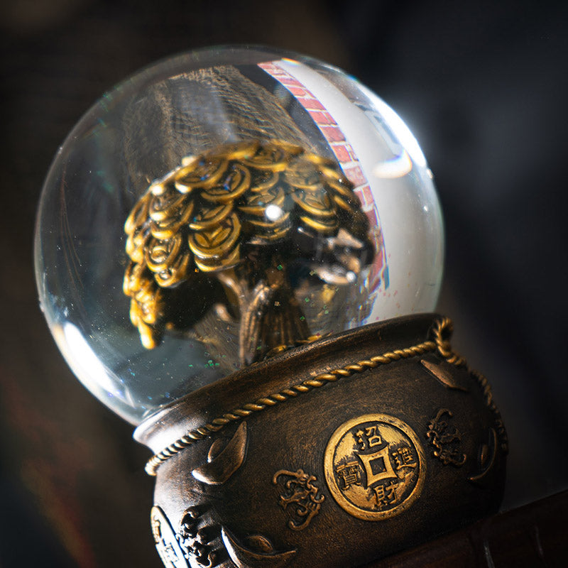 Feng Shui Golden Money Tree Water Globe