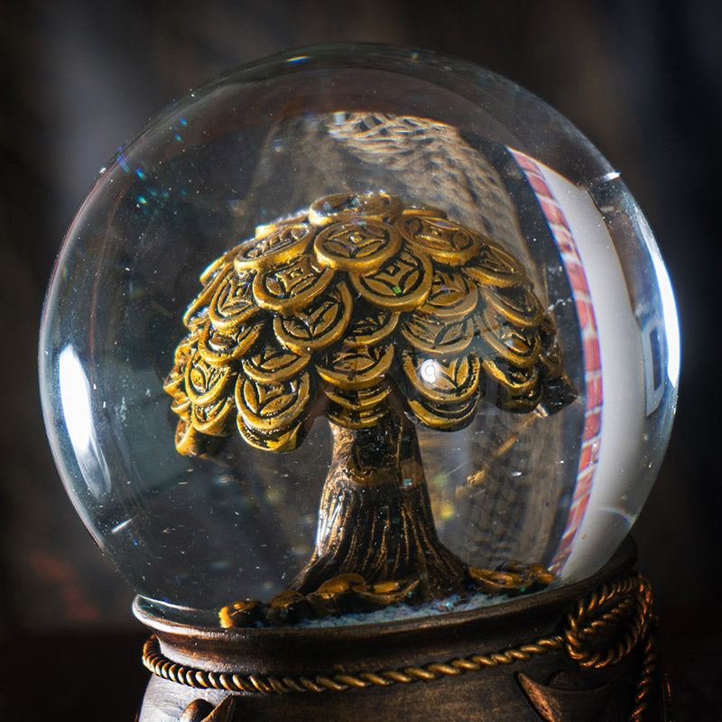 Feng Shui Golden Money Tree Water Globe