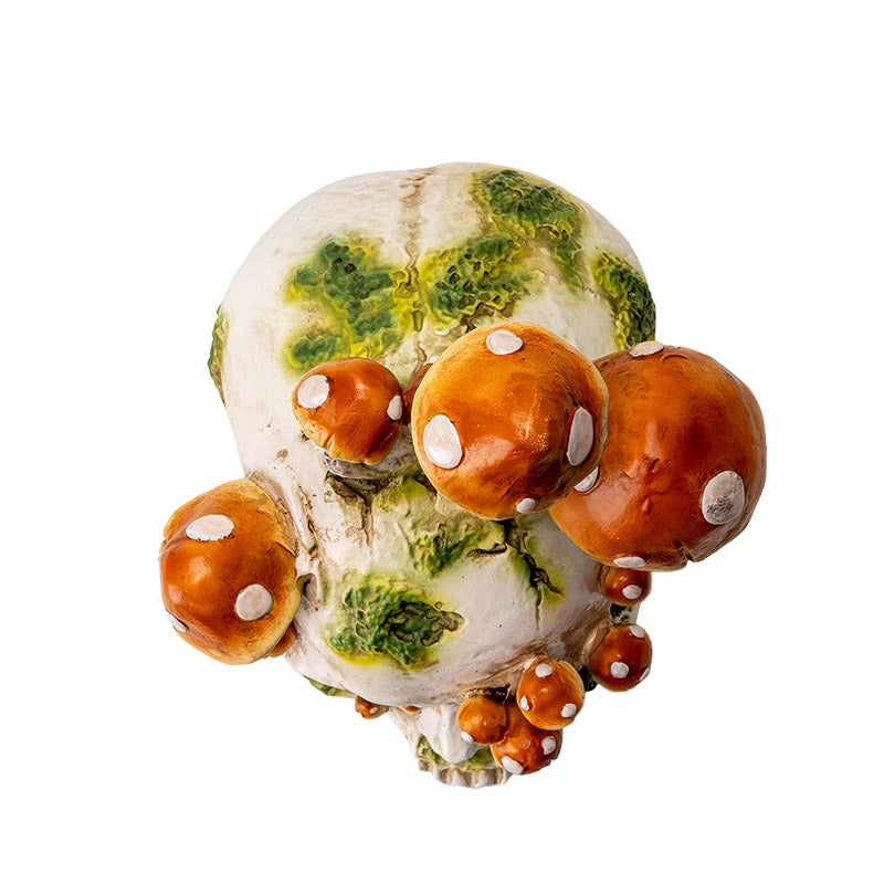 Large Skull with Orange Mushrooms