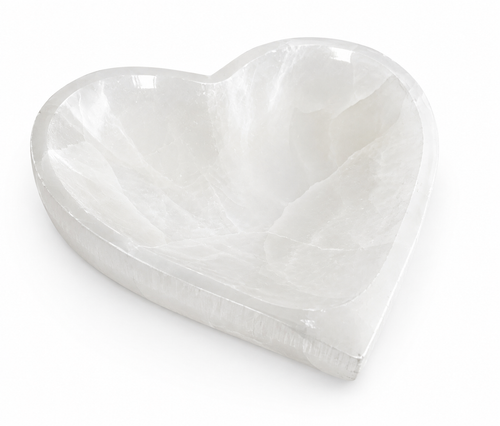 20cm Heart Selenite Dish