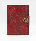 Small Tree of Life Leather Embossed Journal with Lock – 3.5 × 5 in