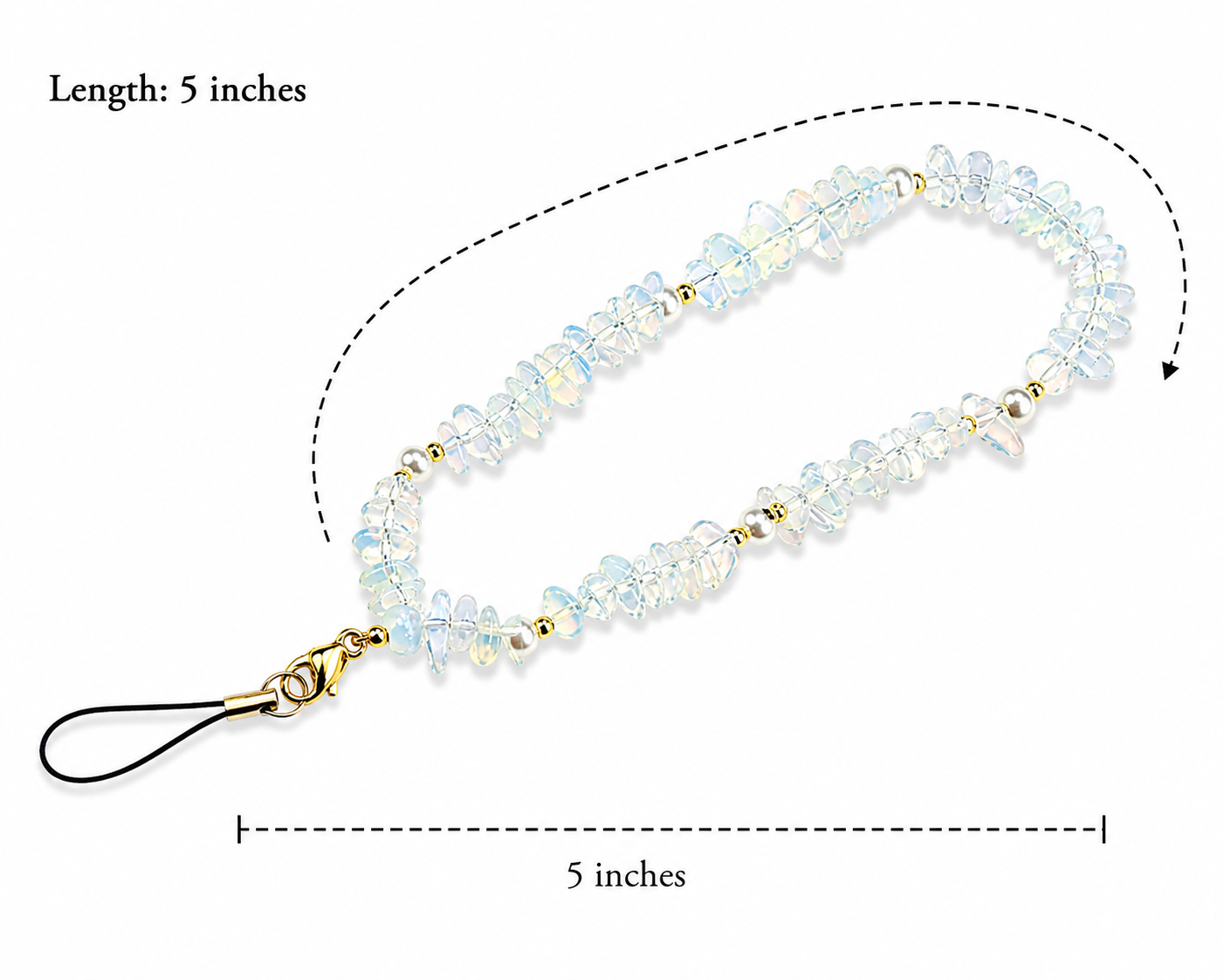 Opalite & Pearl Cell Phone Charm