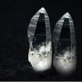 Two natural Lemurian quartz crystal points from Tammy's collection, The Lemurian Resonance Experience at Vegas Crystal Healings