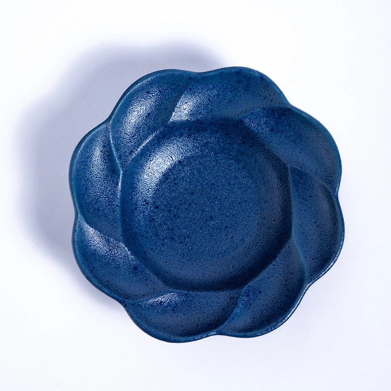 Flower-Shaped Small Dish - Blue