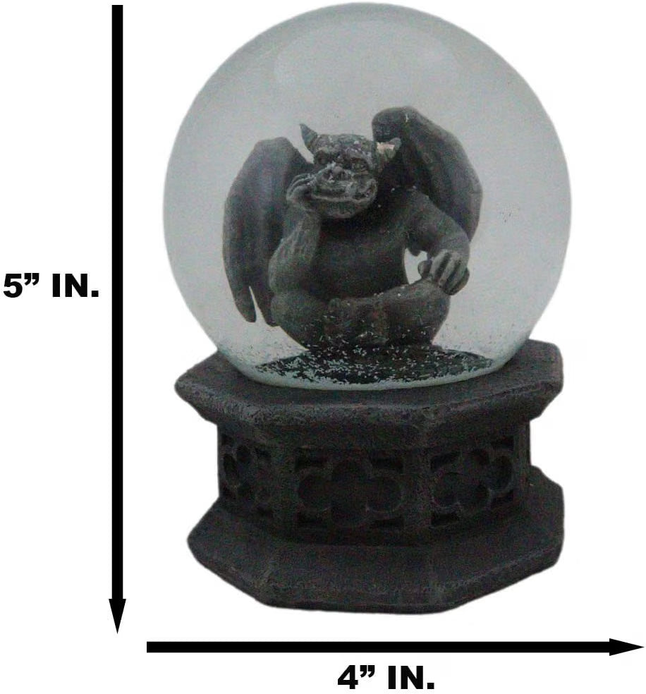Winter Guardian Gargoyle Water Globe