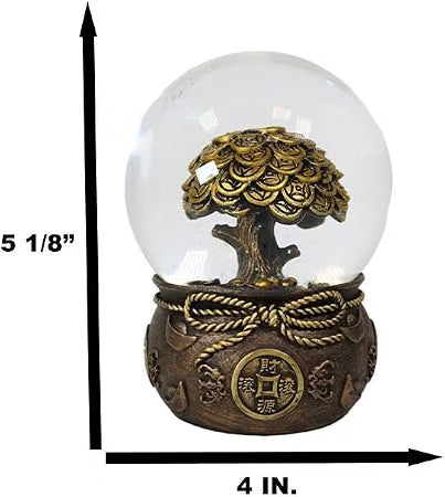 Feng Shui Golden Money Tree Water Globe