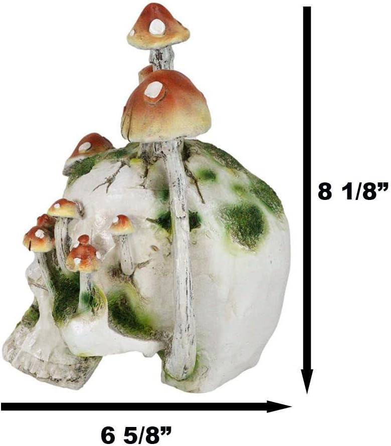 Large Skull with Orange Mushrooms