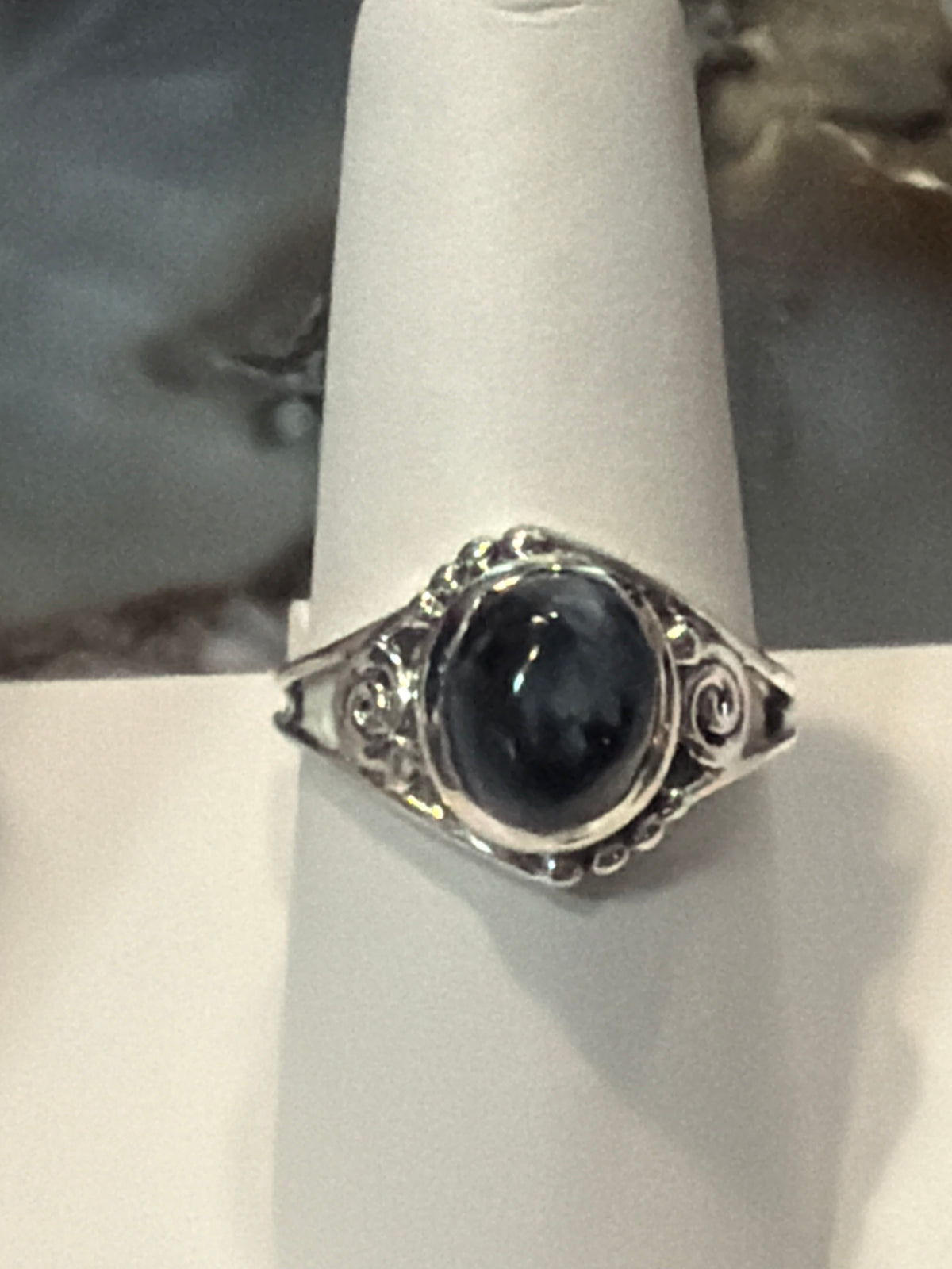 Pietersite Oval with Swirl Sterling Silver Ring
