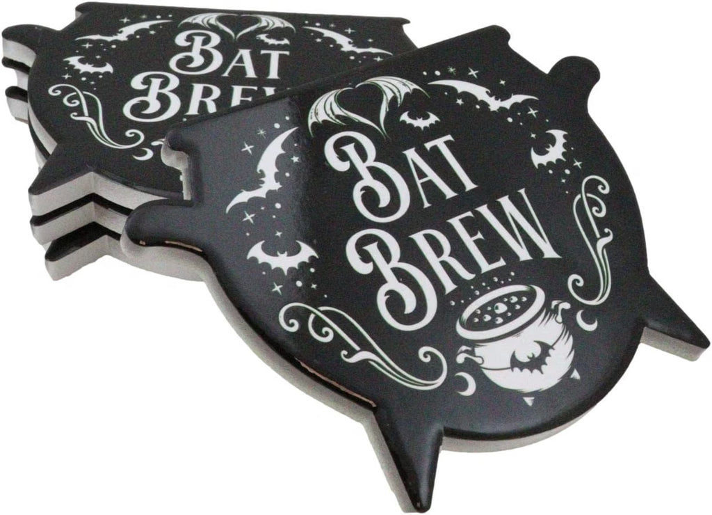Bat Brew Cauldron Coaster Set of 4