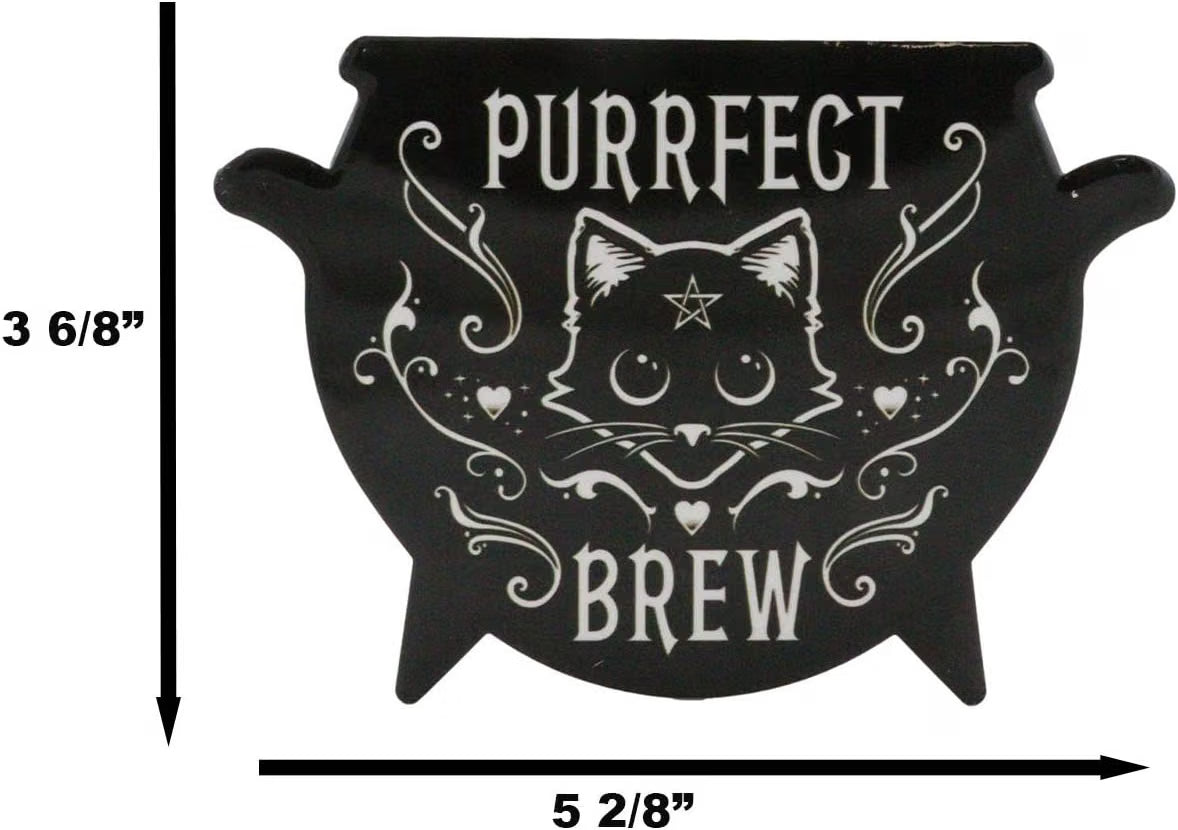 Purrfect Brew Cauldron Coaster Set of 4