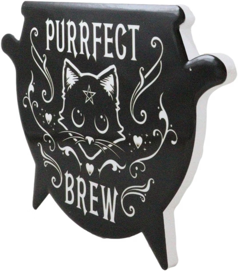 Purrfect Brew Cauldron Coaster Set of 4