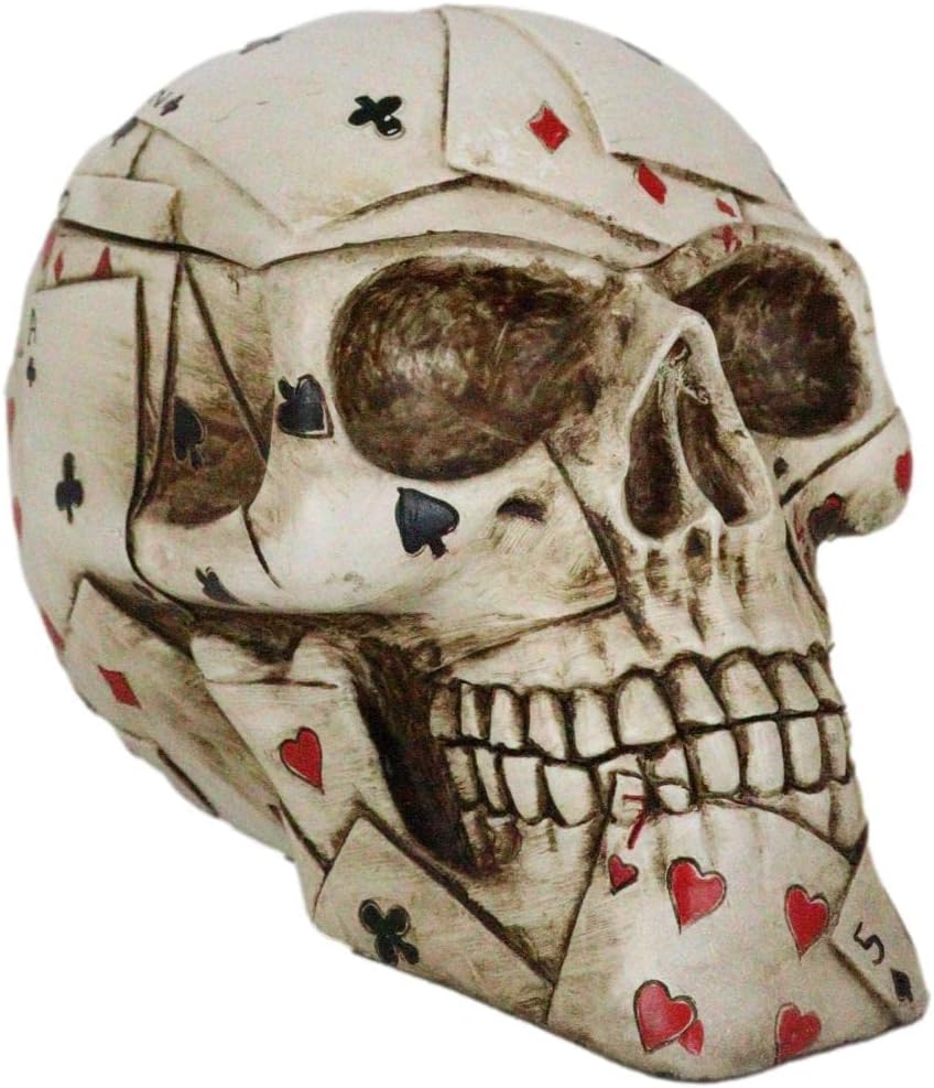 Poker Skull Trinket Box with Removable Lid