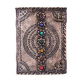Antique Embossed Chakra Stones Leather Journal – 6 × 8 in