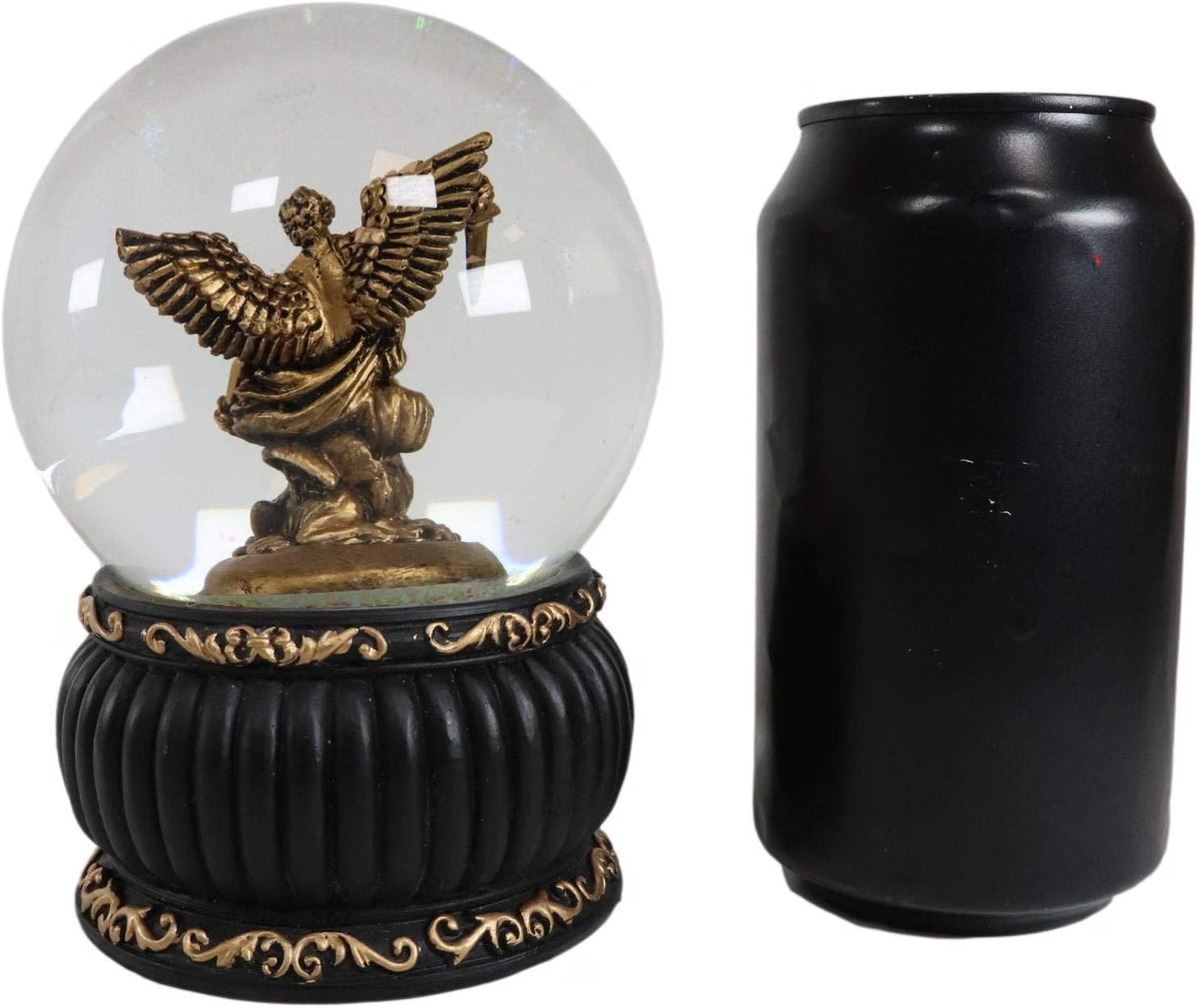 Archangel Saint Michael Water Globe with Prayer Plaque