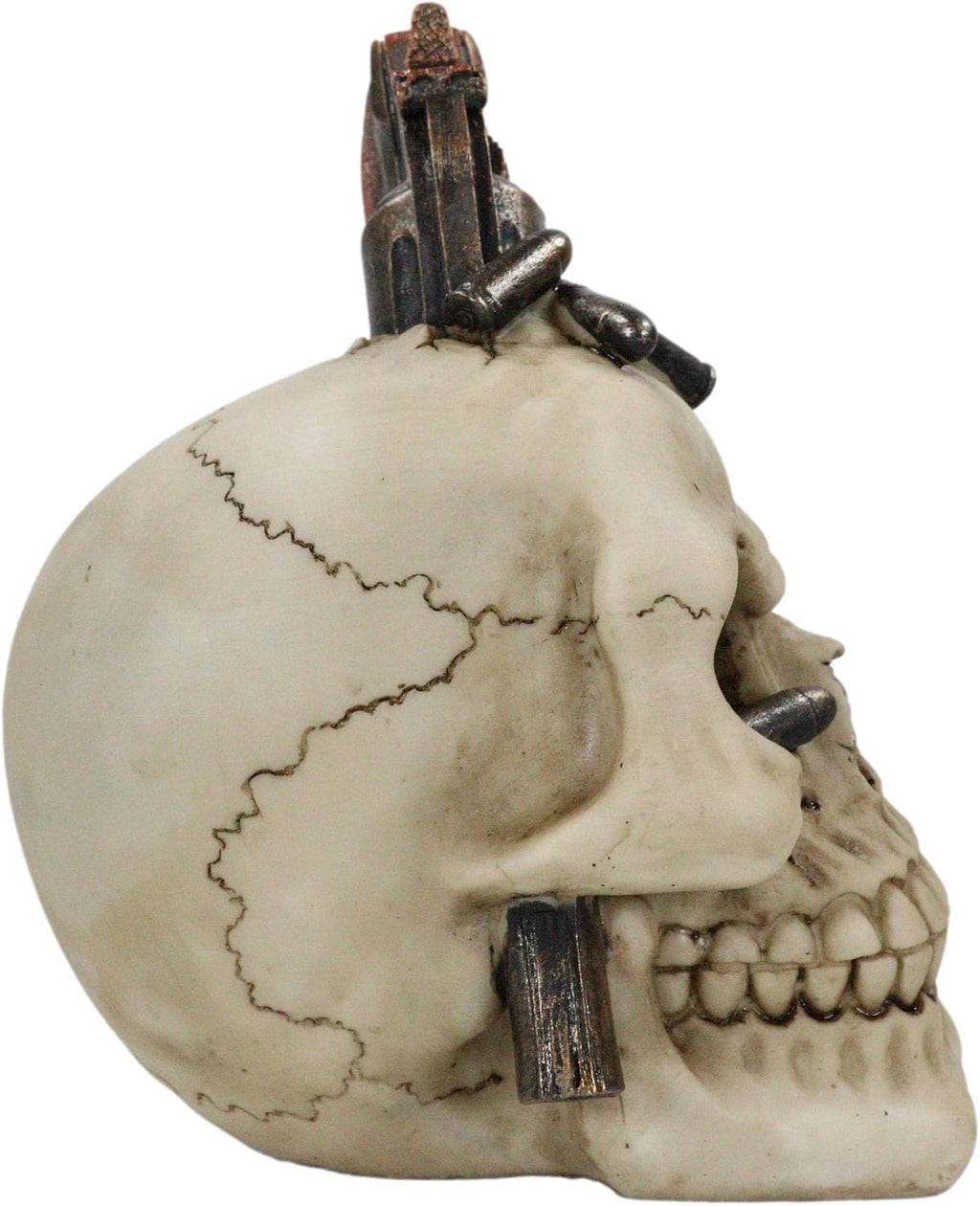 Outlaw Pistol Skull Figurine