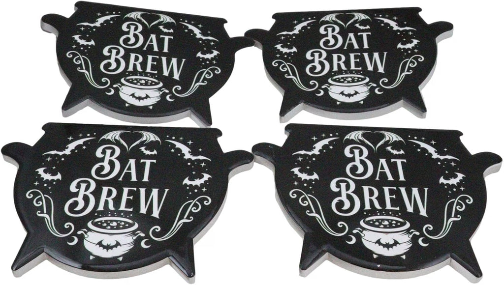 Bat Brew Cauldron Coaster Set of 4