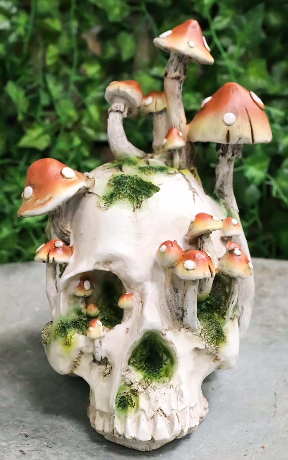 Large Skull with Orange Mushrooms