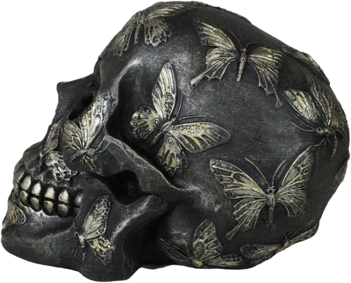 Butterfly Tattoo Skull Figurine — Metamorphosis