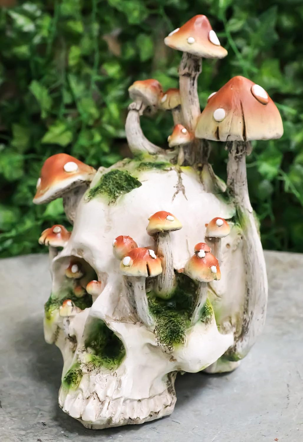 Large Skull with Orange Mushrooms