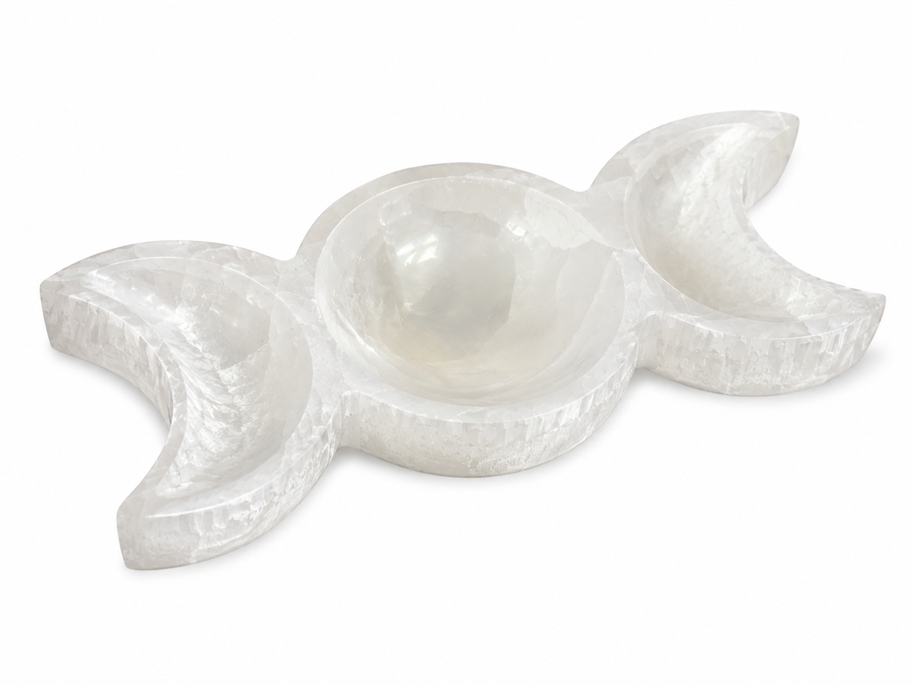 Triple Moon Selenite Dish