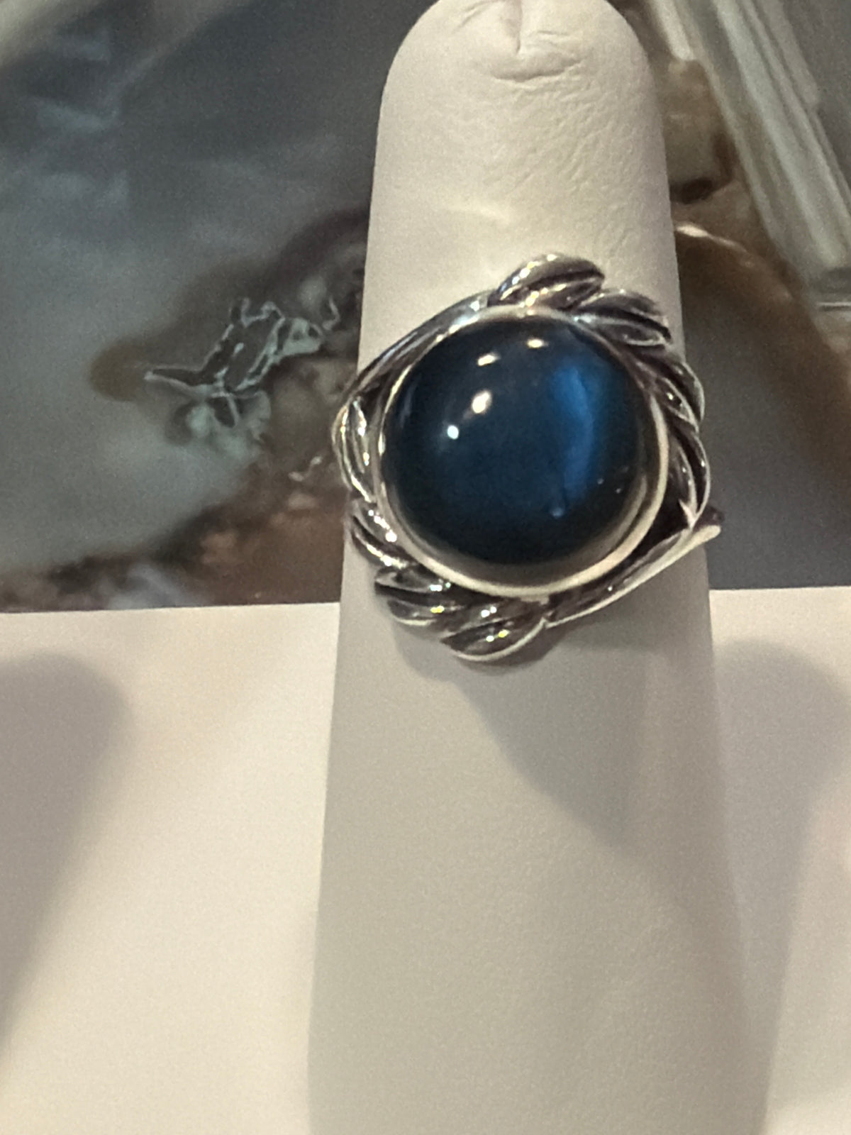 Labradorite Round with Wisps Sterling Silver RIng
