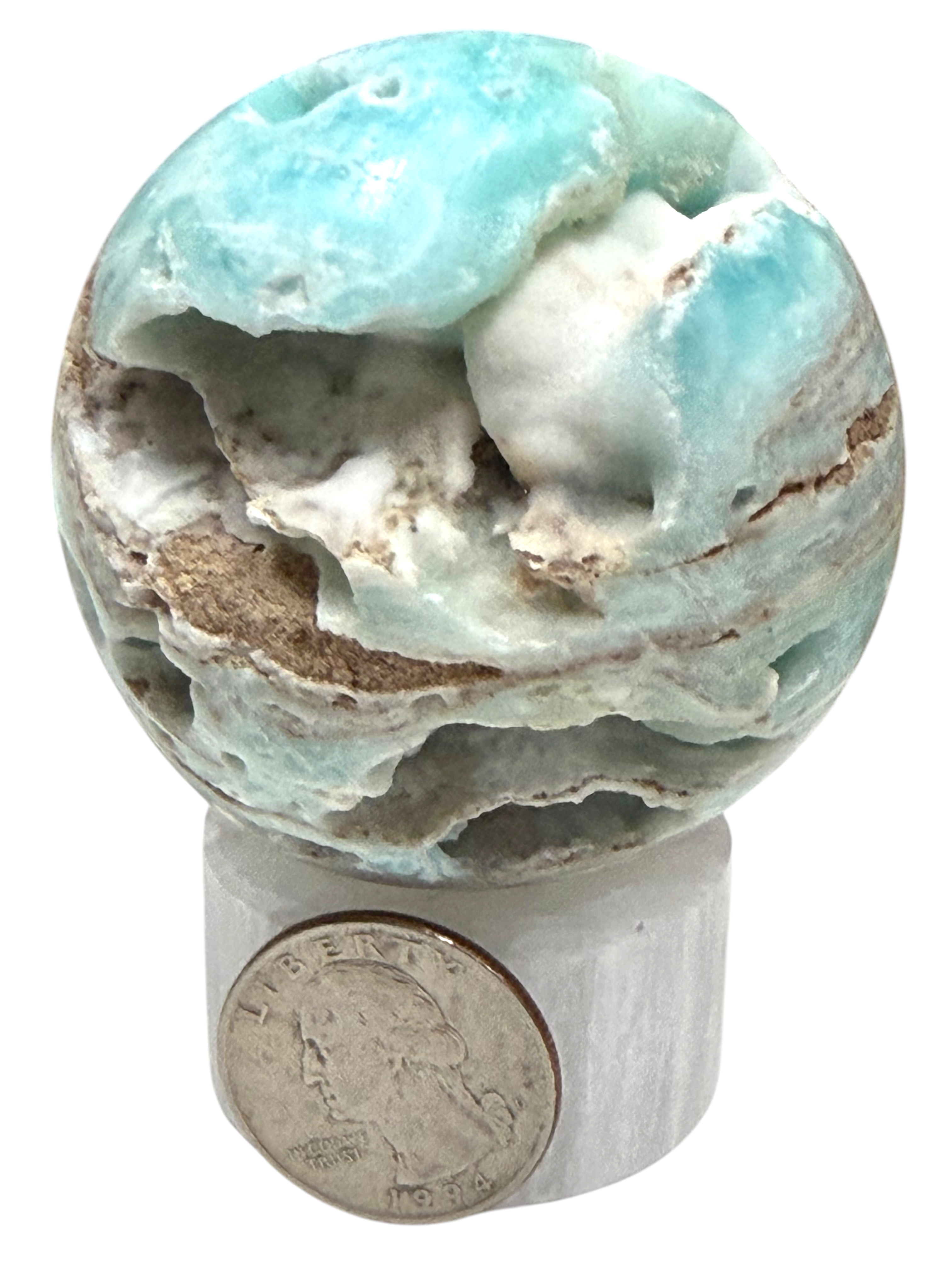 Blue Aragonite Sphere 60mm