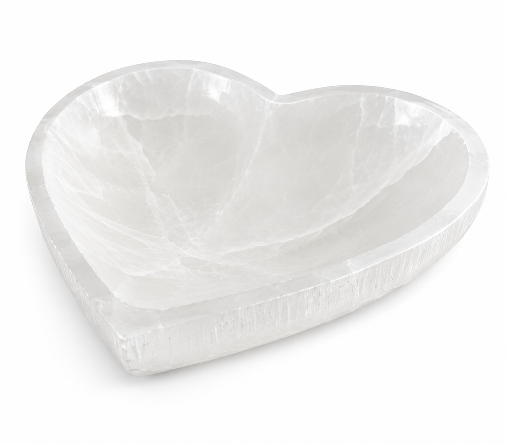 20cm Heart Selenite Dish