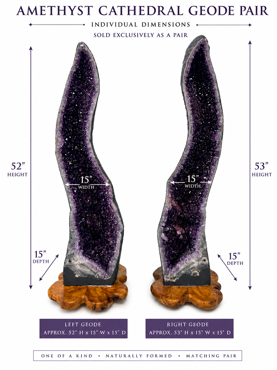 Amethyst Cathedral Geode Pair