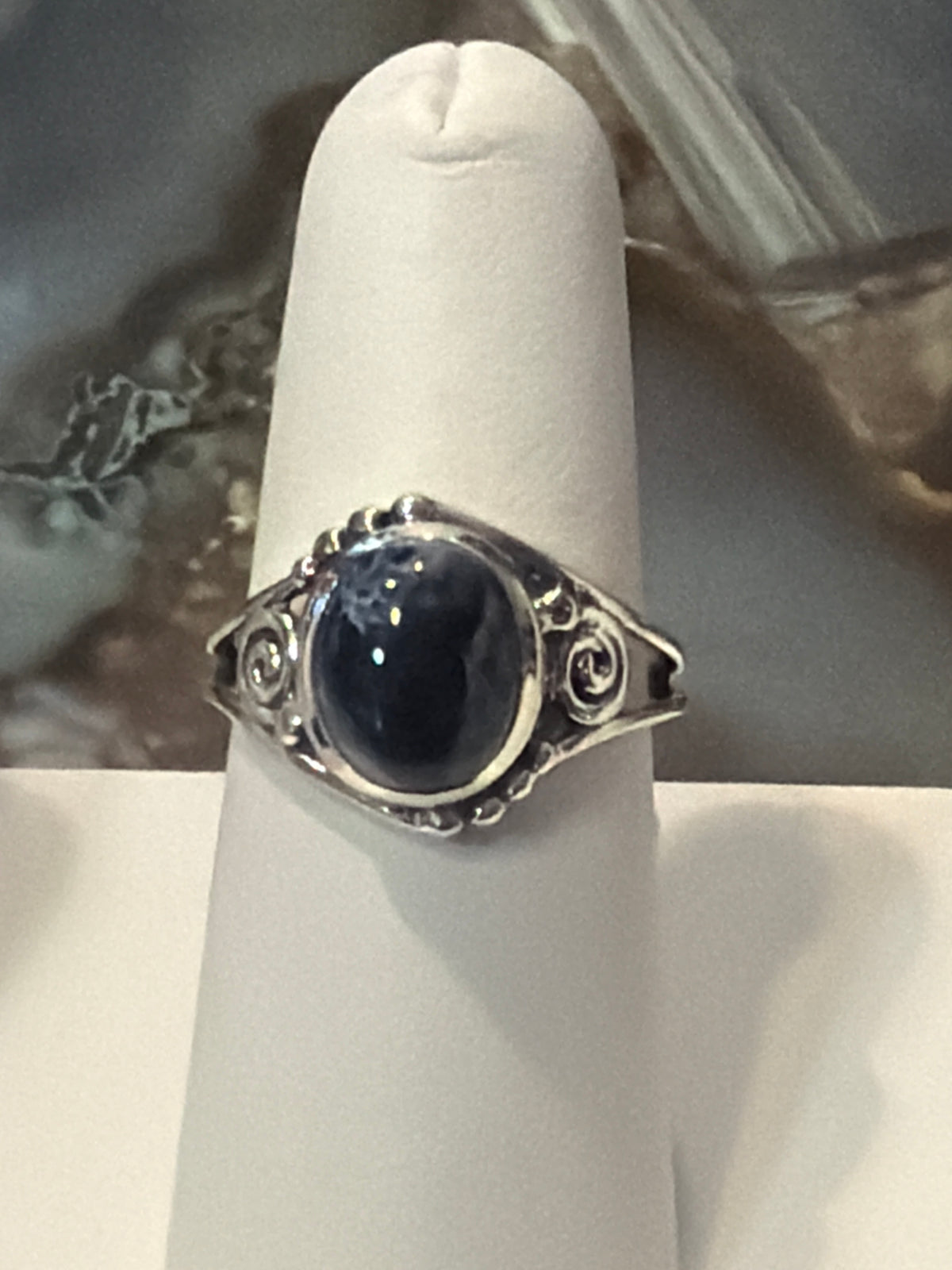 Pietersite Oval with Swirl Sterling Silver Ring