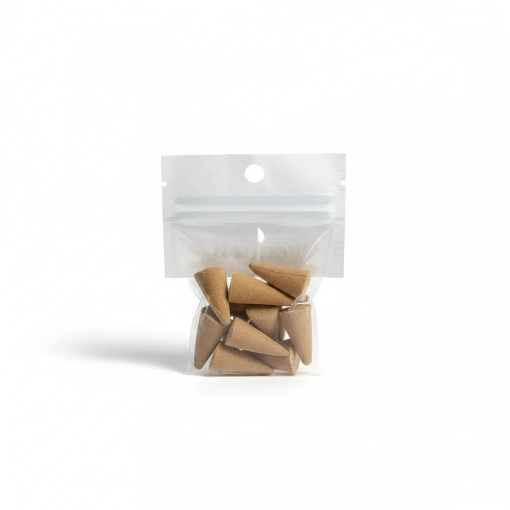 Crystal Fairy Patch Prosperity premium hand made cone incense in a clear resealable bag for abundance rituals