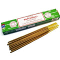 Crystal Fairy Patch Satya Patchouli incense sticks in a green box for meditation and relaxation