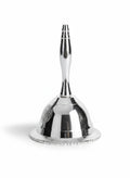 Crystal Fairy Patch 3-inch silver-plated altar bell featuring an engraved Flower of Life symbol on a polished reflective surface.