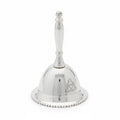 Crystal Fairy Patch 3-inch silver plated altar bell featuring an engraved triquetra symbol on a polished metallic finish.