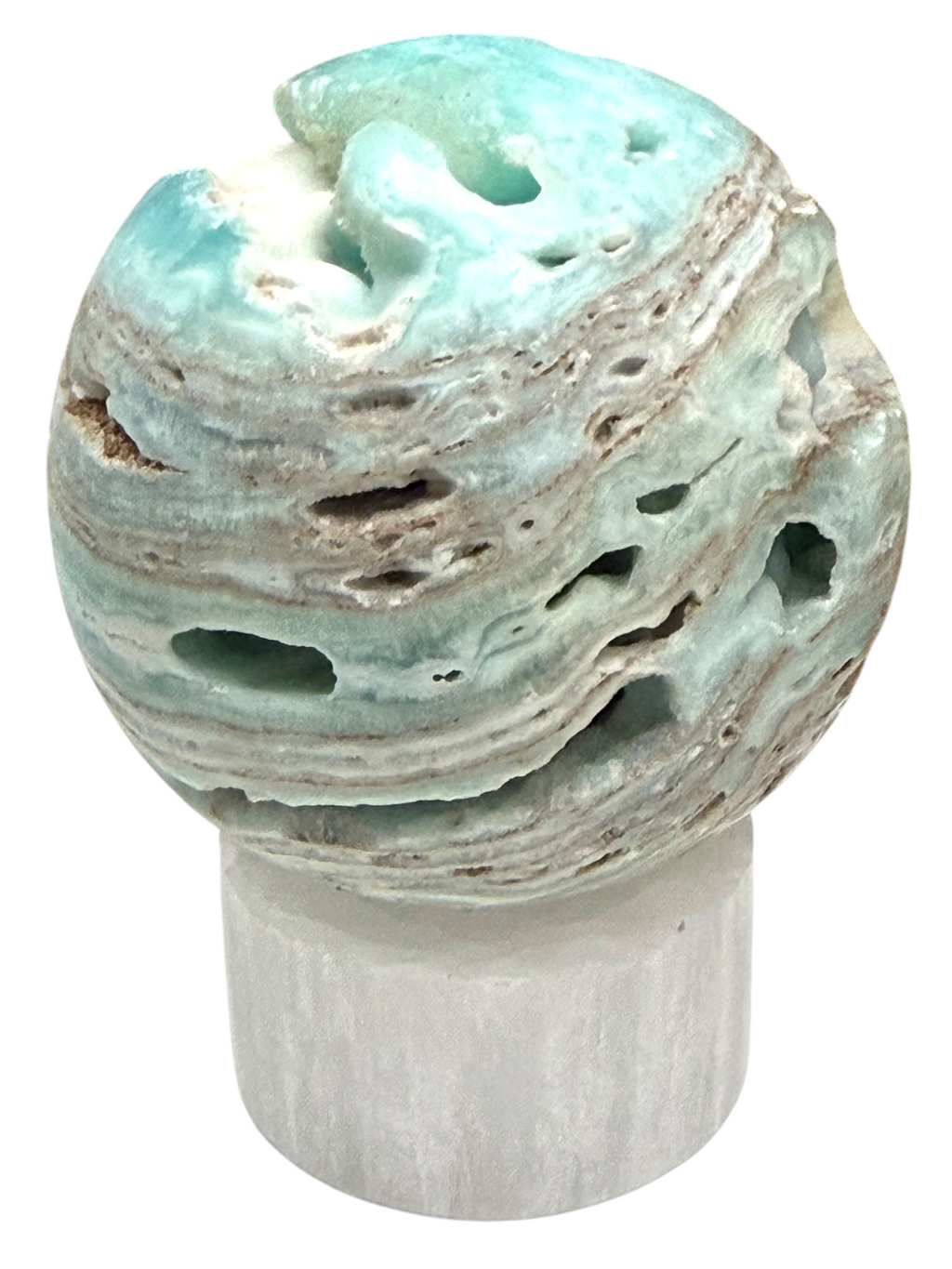 Blue Aragonite Sphere 60mm