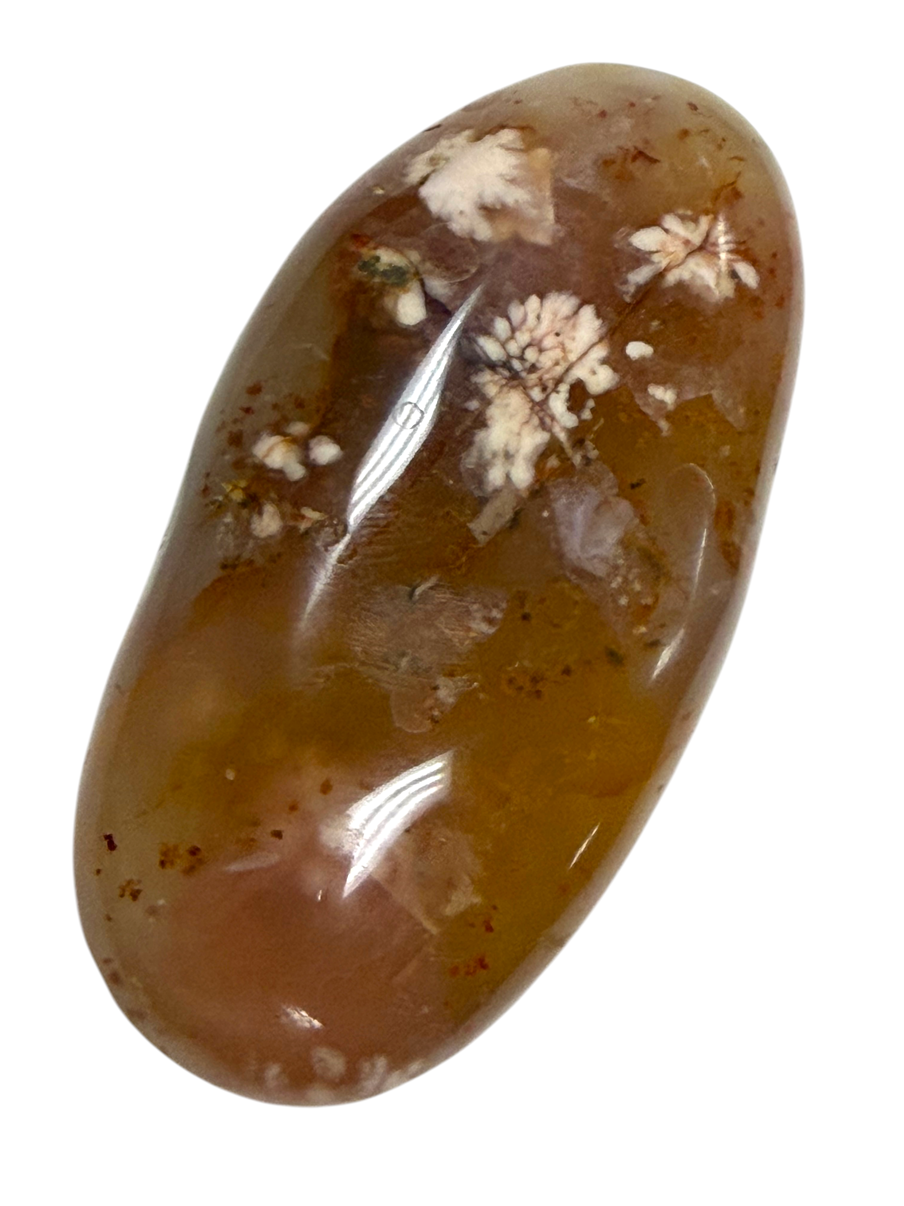 Flower Agate Palm Stone
