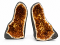 Matching Citrine Cathedral Geode Pair