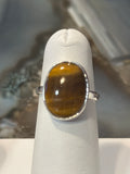 Tiger Eye Oval Sterling Silver Ring