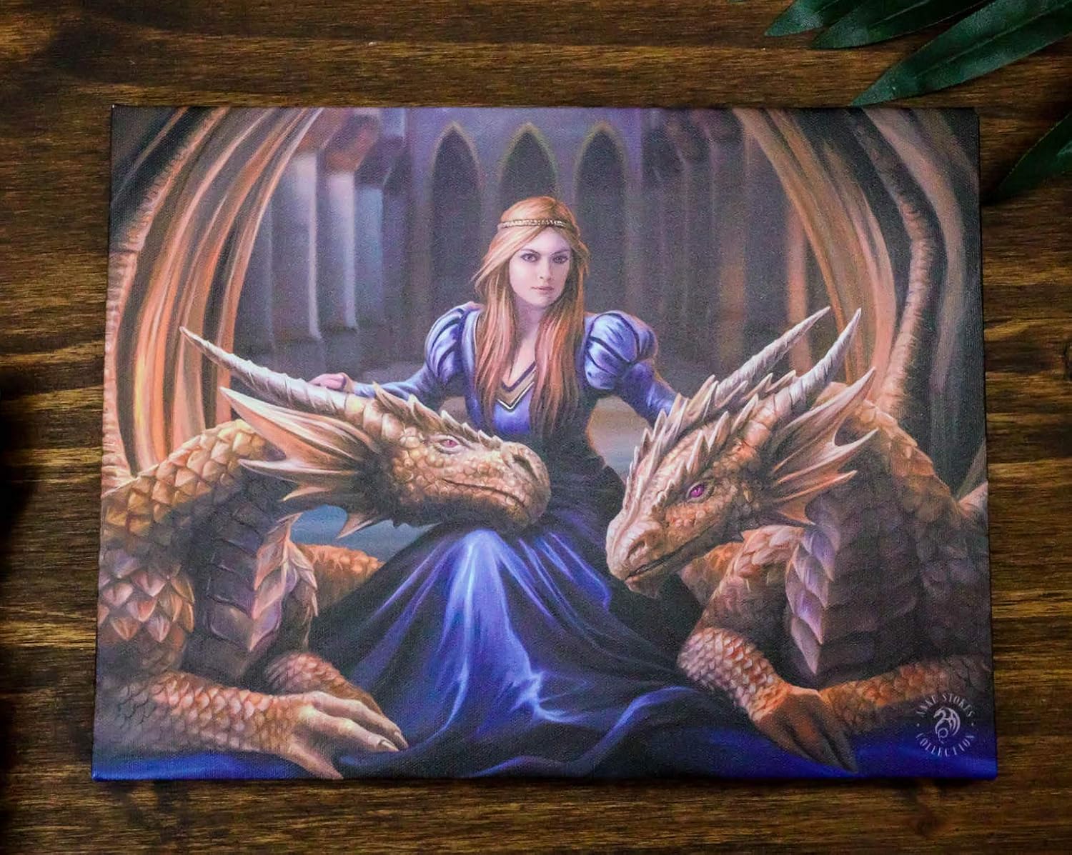 Fierce Loyalty Mother Of Dragons Canvas Framed Wall Art Wall Plaque - Anne Stokes - 7.5" W x 9.85"