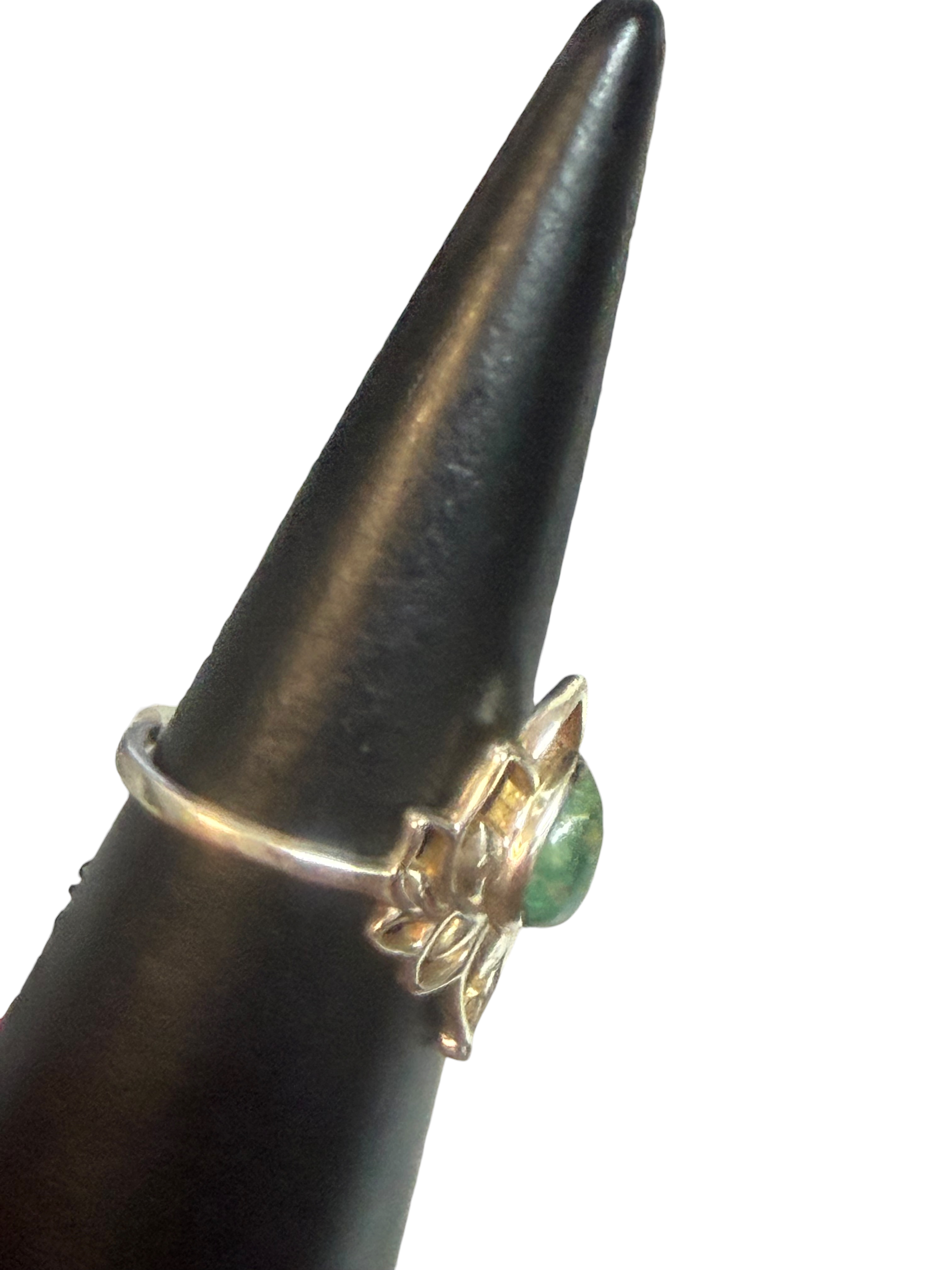 Turquoise Size 9 Small Lotus Sterling Silver Ring
