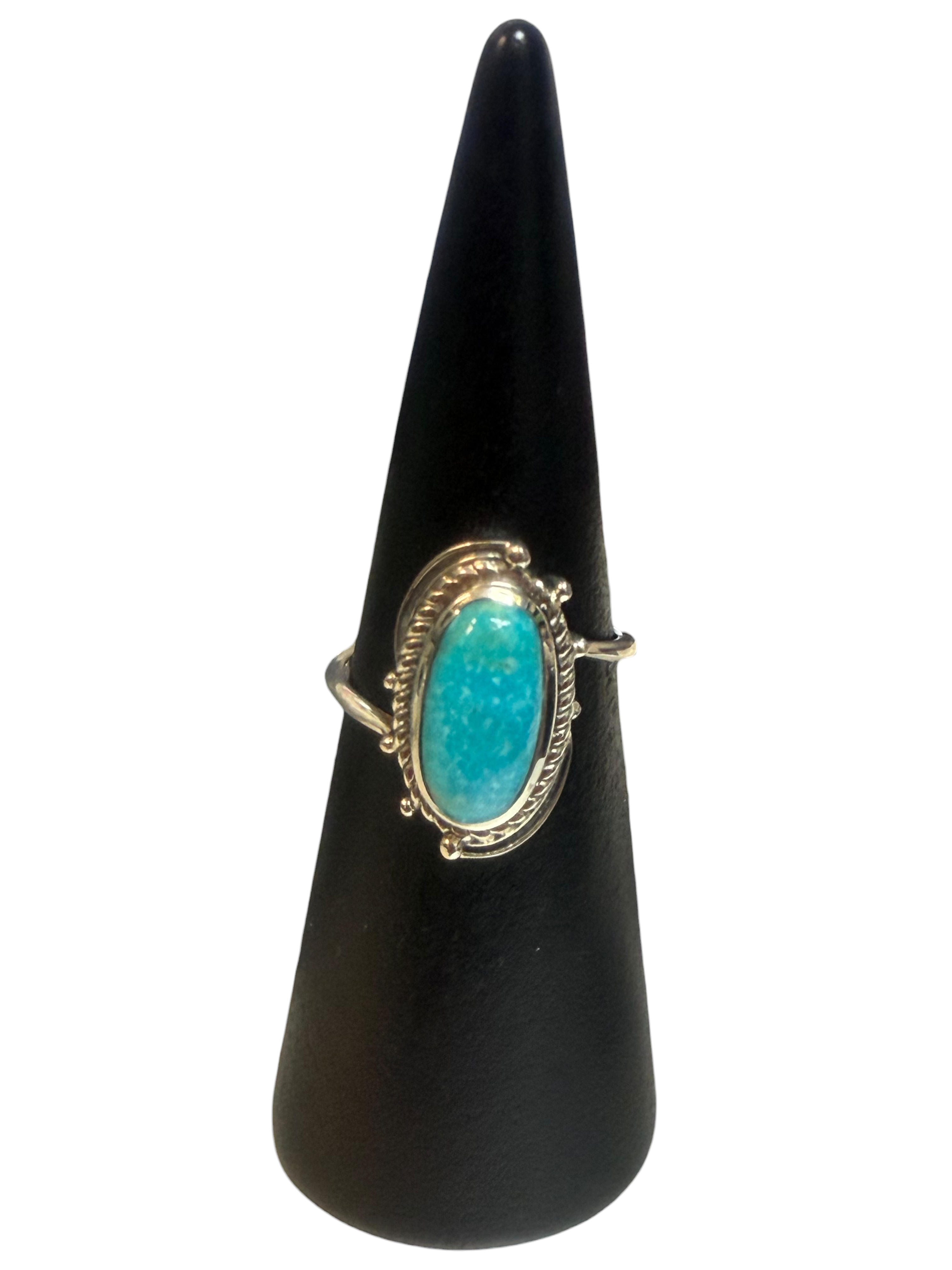 Turquoise Sterling Silver Ring Size 8