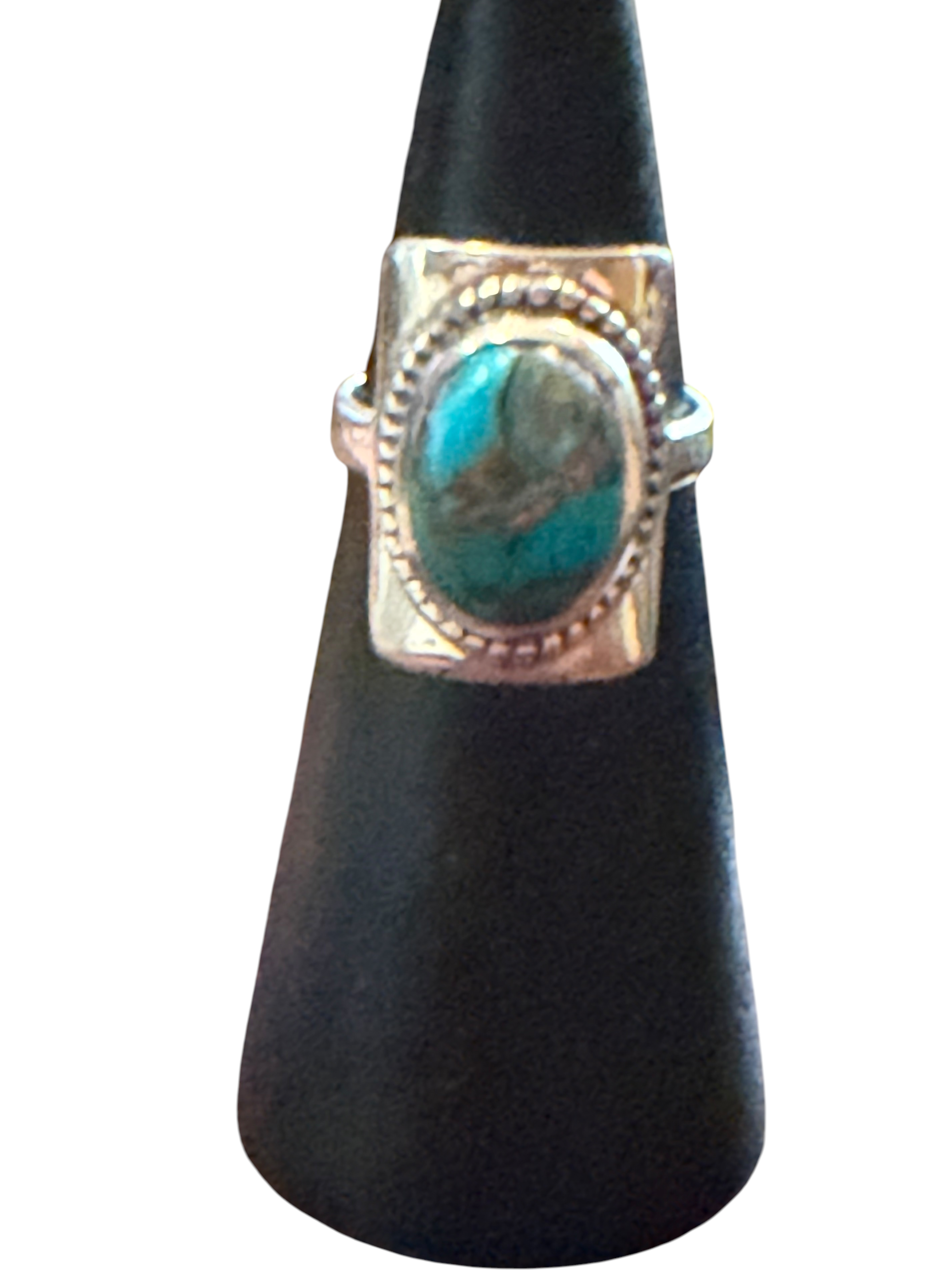 Blue Copper Turquoise Sterling Silver Ring