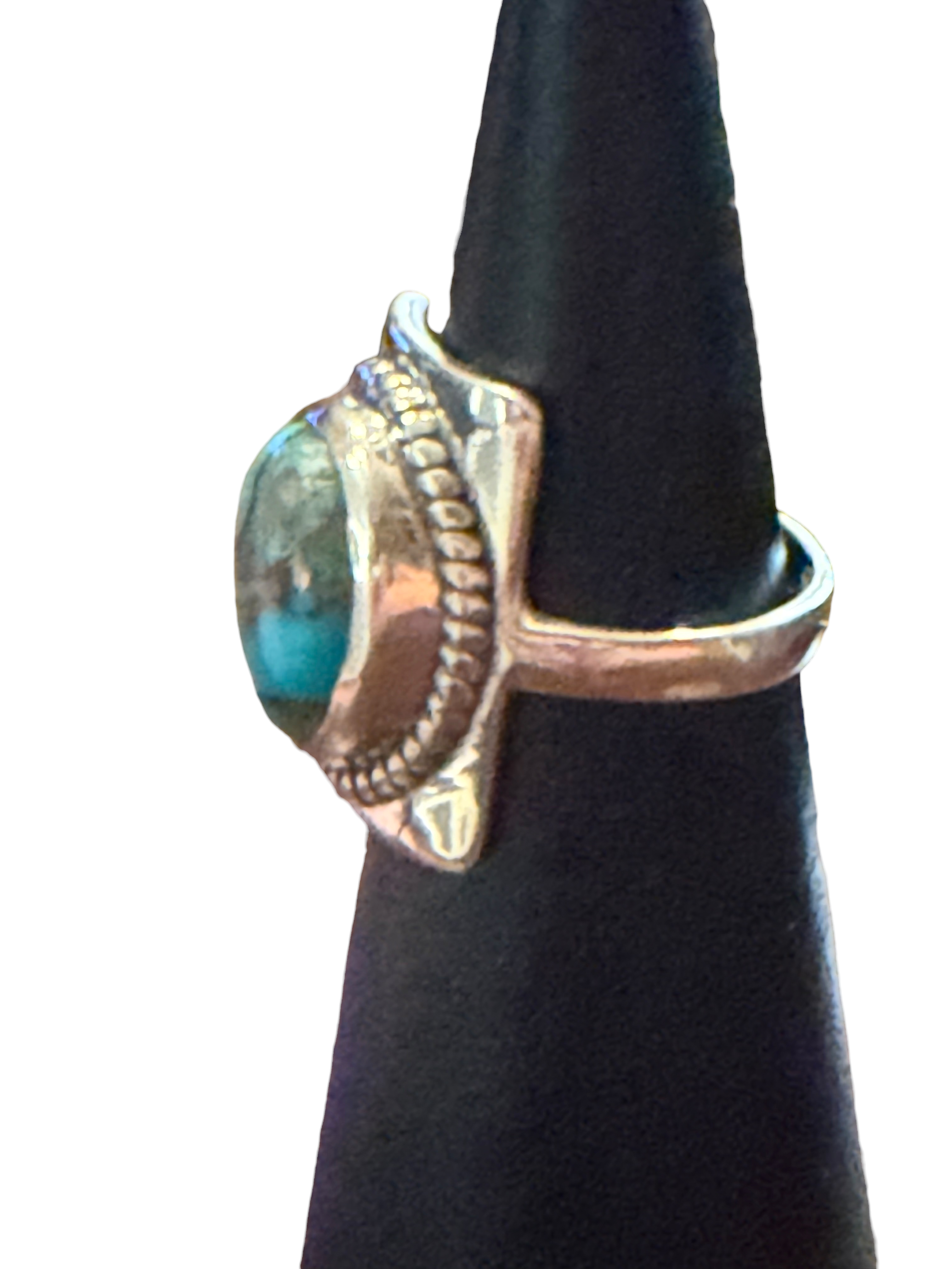 Blue Copper Turquoise Sterling Silver Ring