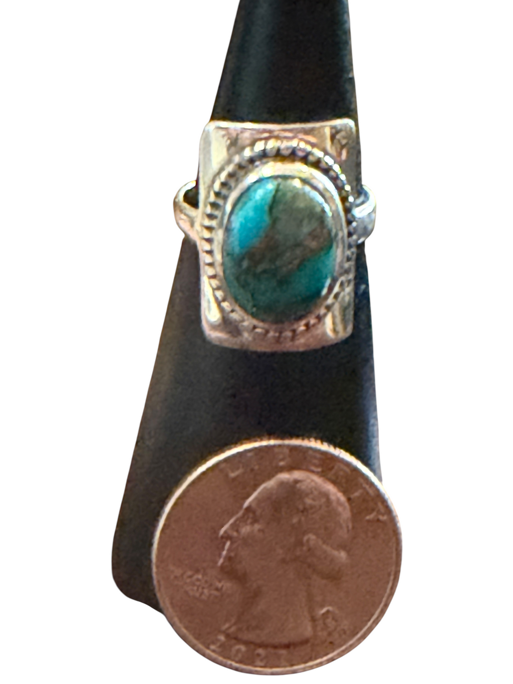 Blue Copper Turquoise Sterling Silver Ring