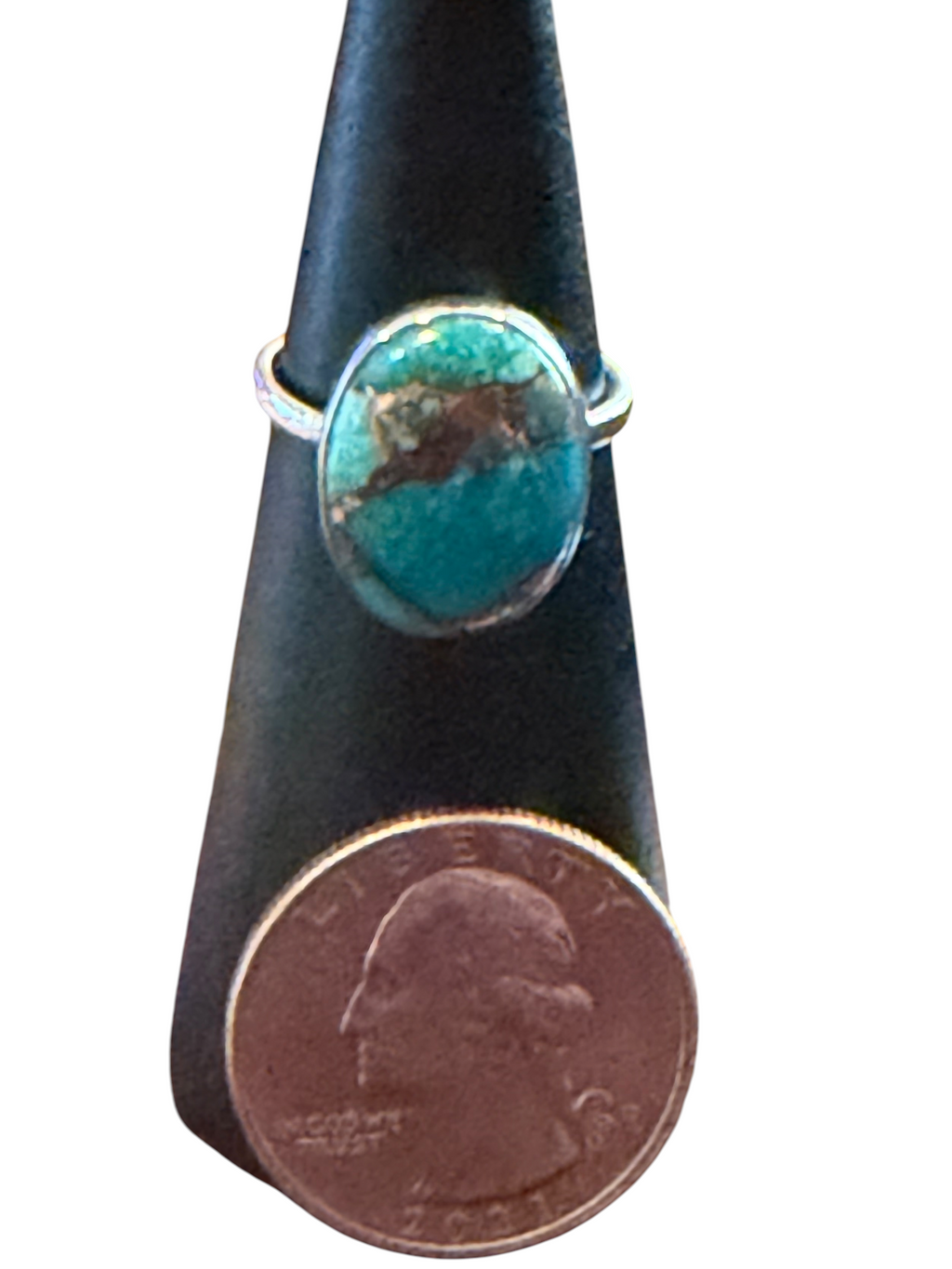Blue Copper Turquoise Sterling Silver Ring