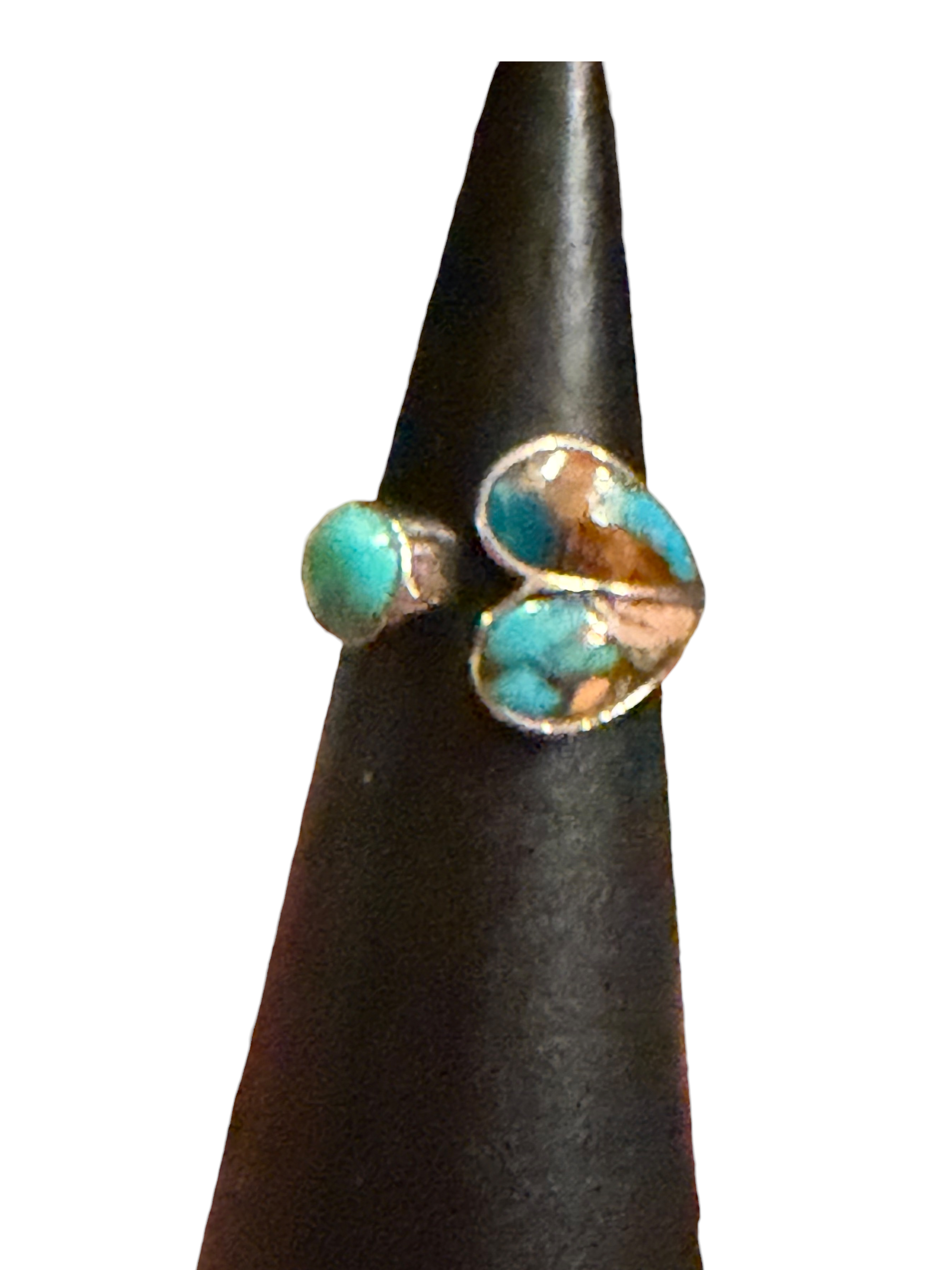 Spiny Oyster & Turquoise Size 5 Heart Sterling Silver Ring