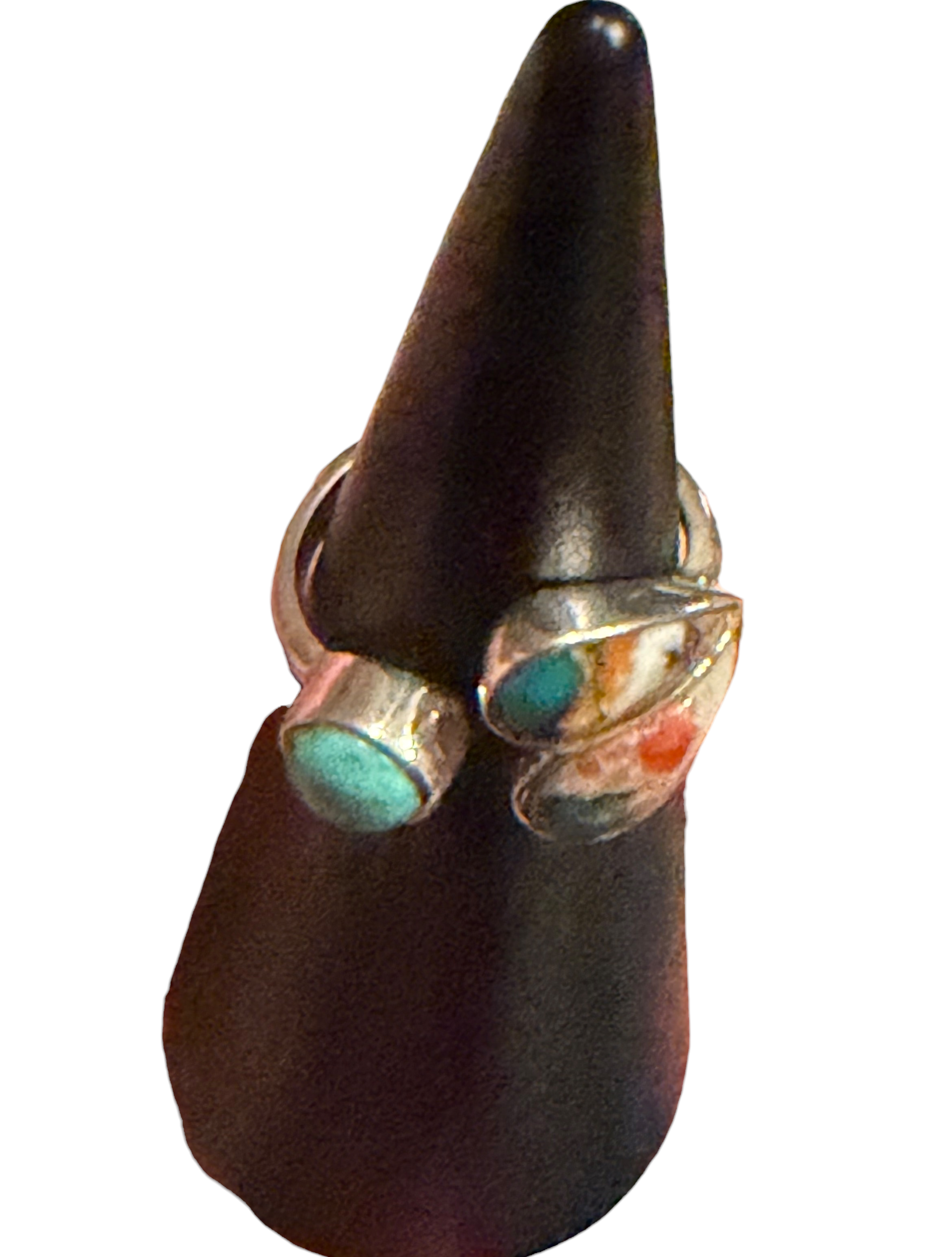 Spiny Oyster & Turquoise Size 6 Heart Sterling Silver Ring